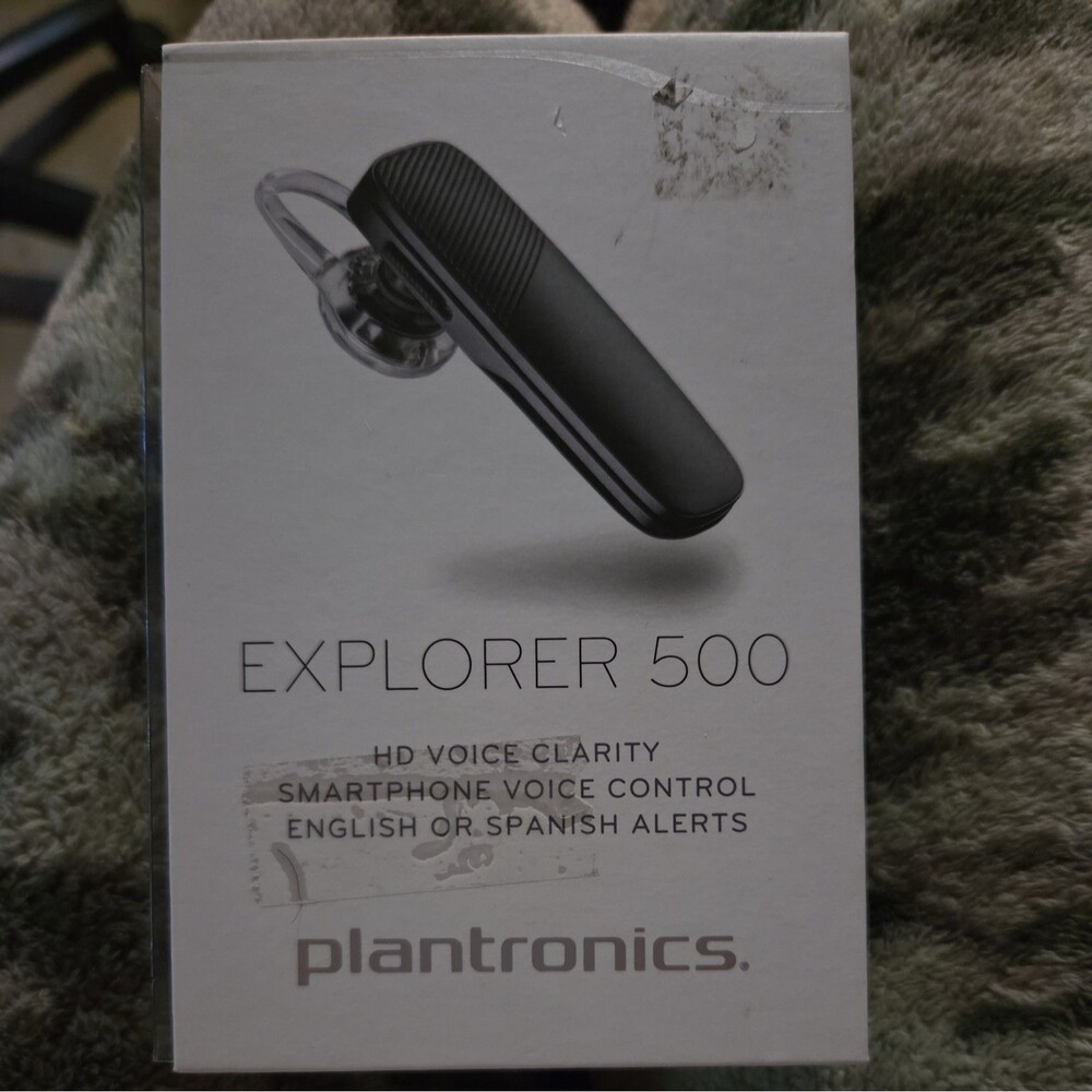 Plantronics Explorer 500 Wireless Bluetooth Headset HD Voice Phone Open Box